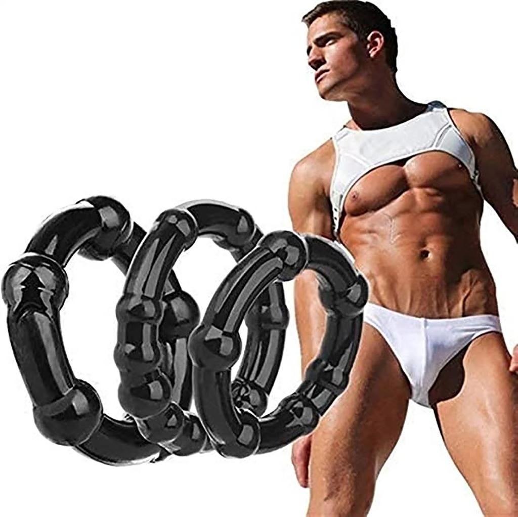 Male Passion  Ring  Ring Delay Crystal Extender  Toys Set 3PC
