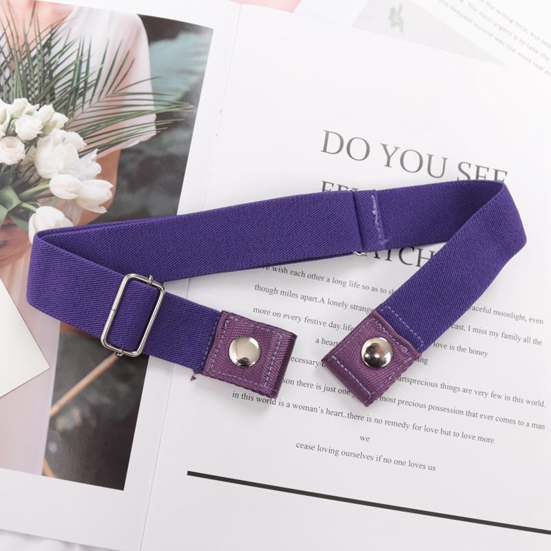 Elastic Belt Without Buckle Canvas Women Buckle Free Belt Ladies Jeans Pants Waist Lazy Belt Stretch No Buckle Invisible Belt