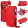 Ring Lanyard Zipper Leather Wallet Case for Samsung Galaxy A55 A15 A54 A14 A53 S25 Ultra Edge S26 S22 S23 S24 Fe Plus A16 Cover