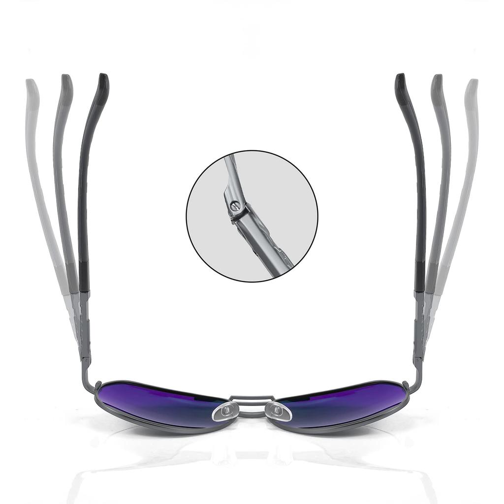 FEISEDY Men's Polarized Sunglasses, Large Teardrop Pattern, Classic Design, Metal Frame, UV400 Protection, for Driving, B1052