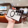 Magnetic Clear Phone Cover For Samsung Galaxy S25 Ultra S24 S23 Plus S22 S21 FE Wireless Charge Electroplating Shockproof Lens Protection Case