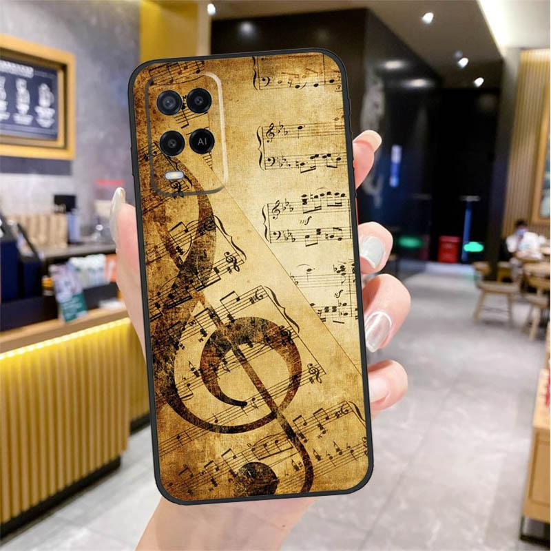 Music Note Symbol Piano Case For Oppo A98 A18 A38 A58 A78 A60 A80 A40 A96 A76 A16 A94 A74 A54 A15 A17 A57 A77 A5 Pro