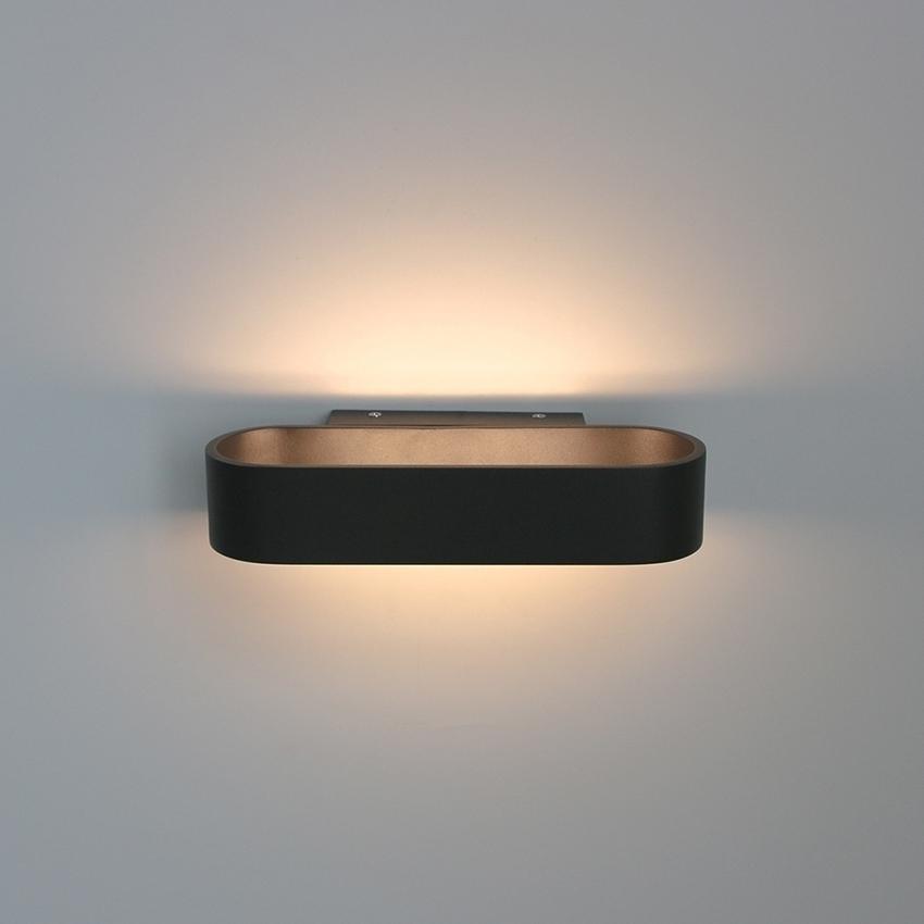 

Алюминиевый светодиодный настенный светильник, современное и минималистичное внутреннее освещение, декоративный светильник на тумбочке, настенный светильник для коридора, 12 Вт Warm White (2700-3500K) чёрный