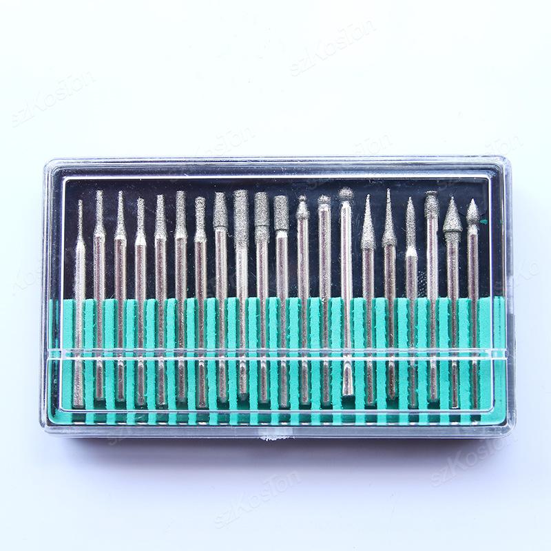 11pcs 1mm Shank Diamond Burs Sets With Box For Dremel Electric Grinder Power Tool Accessories Abrasive Tools
