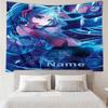 Custom Name Hatsune Miku Print Tapestry, Backdrop, Easy Setup, Ideal for Bedroom, Office & Living Room, with Aesthetic Wall Hanging Decor.