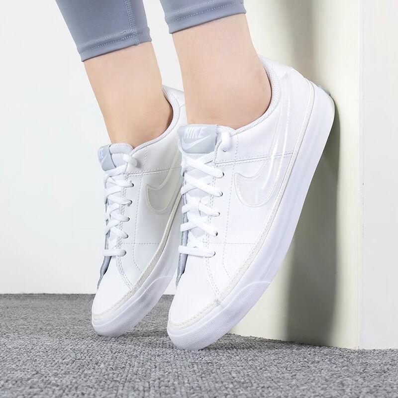 Nike Court Legacy Leather Comfortable Versatile Durable Breathable Low-Top Kids Sneakers Kids Sneakers White DA5380-114