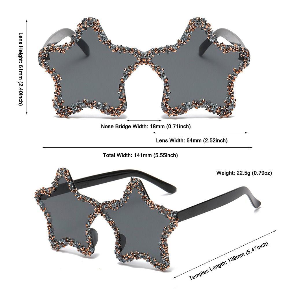 Pentagon Rhinestone Pentagon Sun Glasses UV400 Protection Shades Star Shaped Sunglasses Unisex
