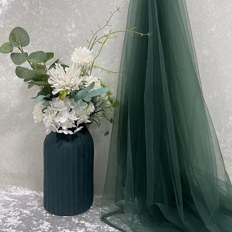 Green Soft Yarn Curtain Net for Kindergarten Decoration, Scene Layout, Wedding Backdrop, and Dress Fabric