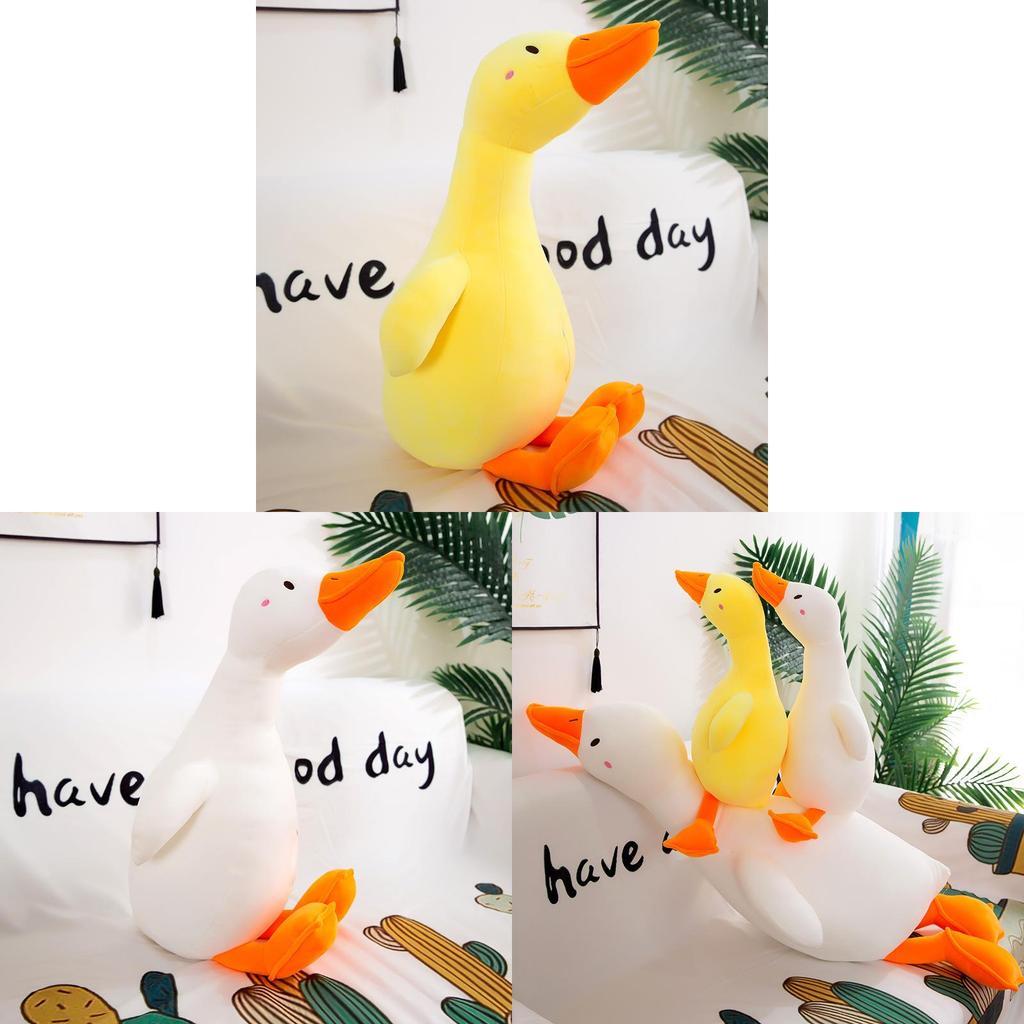 Adorable Long White Goose Plush Toy Creative Sleepy Hugging Pillow For Valentines Gift
