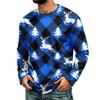 Men's Corduroy Long Sleeve Neck Shirt with Christmas Print Holiday Party Top