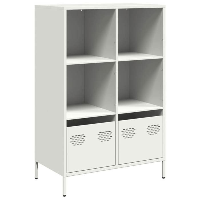 VidaXL Highboard White 68x39x103.5 Cm Steel, Bookcase, Modern Bookcase, Bookshelf, Shelf and 851387