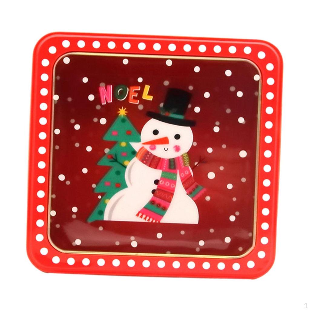 Christmas Candy Tins Xmas with Window Storage Tinplate Box Tin Gift for