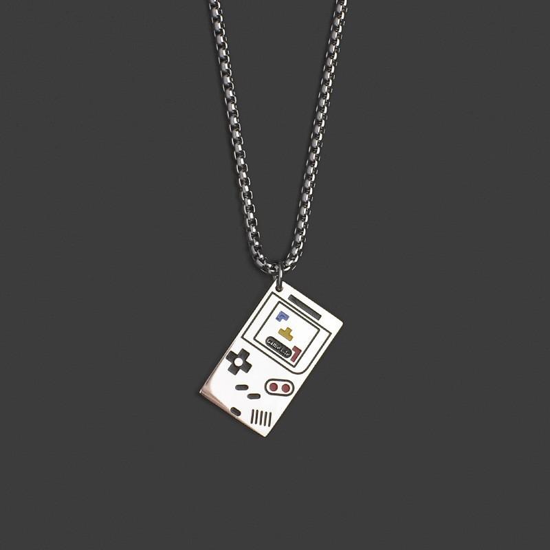 Simple Hip-Hop Game Console Necklace Men'S Trendy Brand Pendant Sweater Accessories Titanium Steel Non-Fading Necklace