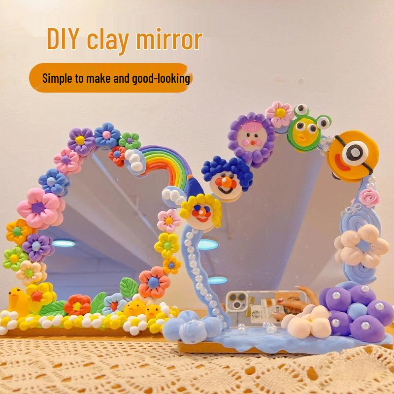 

Ultra-light DIY Clay Mirror Kit - Creative Playdough Craft for Kids