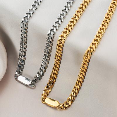 316L Stainless Steel Fashion Fine High-end  Hip Hop Hyperbole Charms Thick Chain Choker Necklaces Bracelet For Women