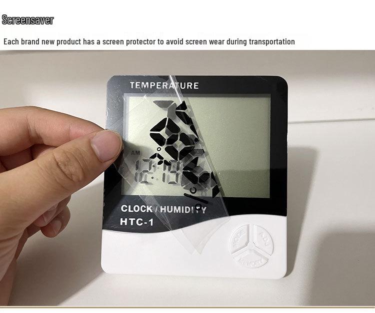 HTC-1 Wall-Mount Digital Thermometer & Alarm Clock with Large Display