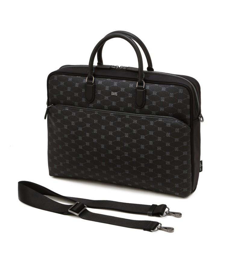 Daks Men'S Accessories Black Dd Logo Leather Briefcase_Dbba6E581Bk