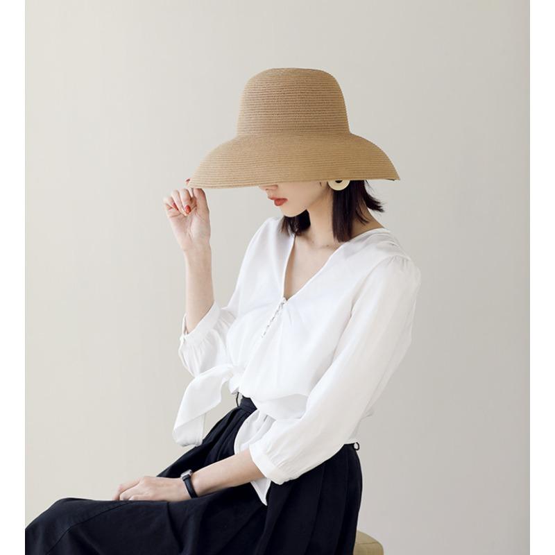 Straw hat women summer big brim sun hat beach bucket hat foldable sun hat children