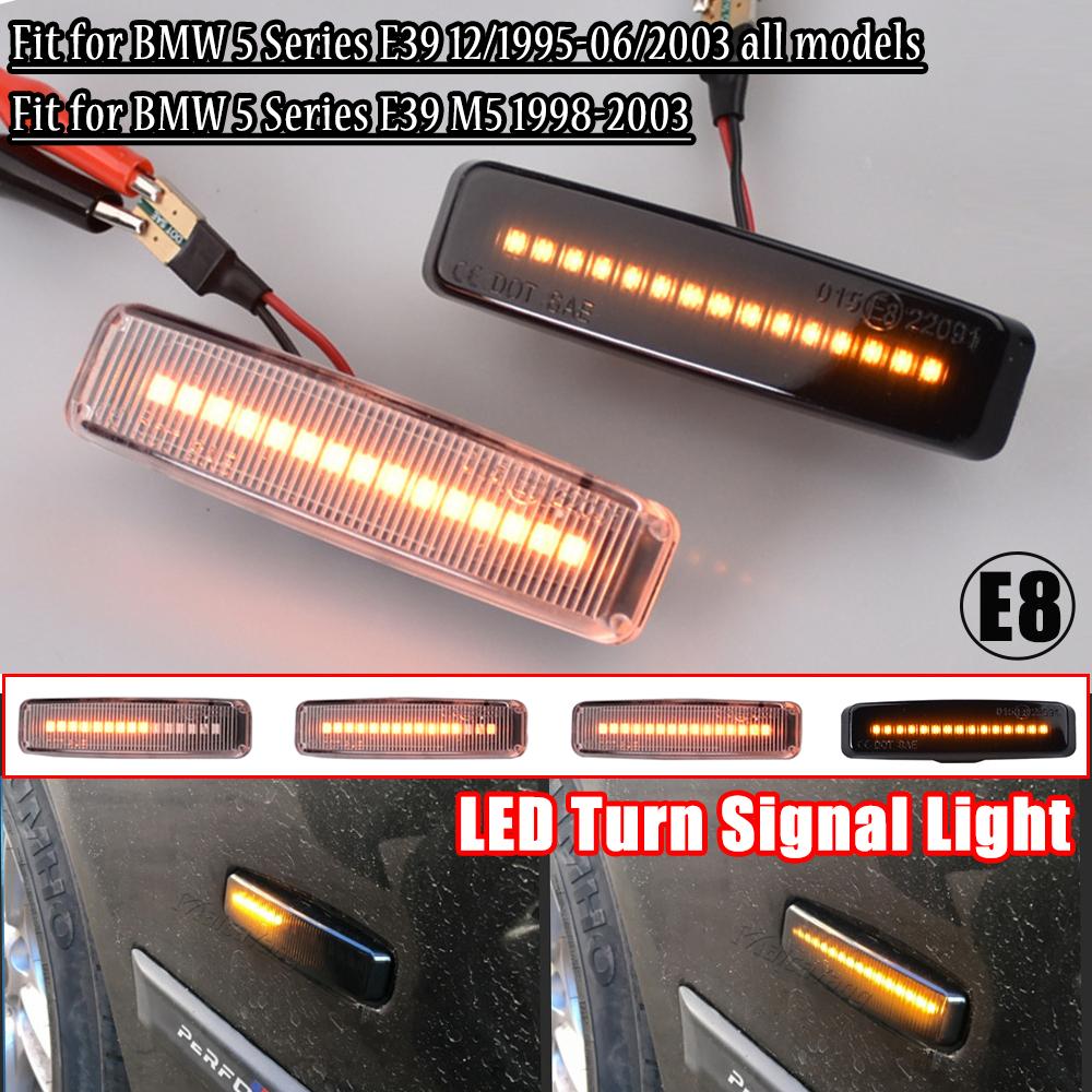 Side Marker Turn Signal Light For BMW 5 Series E39 M5 LED Dynamic Repeater Sequential Lamp Flasher Blinker 1995-2003