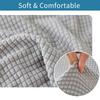 Jacquard Curved Dining Chair Cover Spandex Elastic Seat Cover Stretch Chair Covers for Hotel Banquet Restaurant Kitchen Wedding