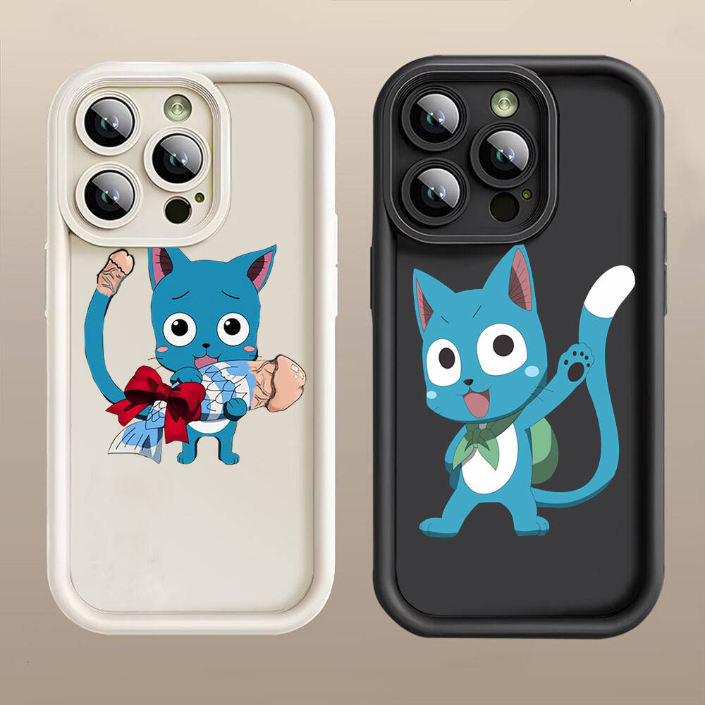 D-44 Fairy Tail Cat  Case for iPhone 15 14 13 12 8 Plus Samsung S24 S23 Ultra A04S A05S Huawei P40 P50 P60 Nova 11 Pro Max OPPO A17K Reno 10