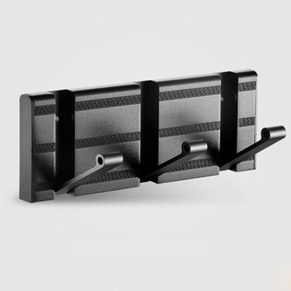 Invisible Folding Wall Hook Black Sliver Gold Aluminum Hallway Bathroom Lavatory Door Clothes Towel Storage  1 2 3 4 5 6 Hooks