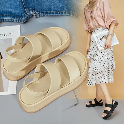 Fashion Casual Wear with Sandals On The Outside, Summer Women's 2024 Korean Version of Sponge Cake with Thick Soles, Small Stature, And
