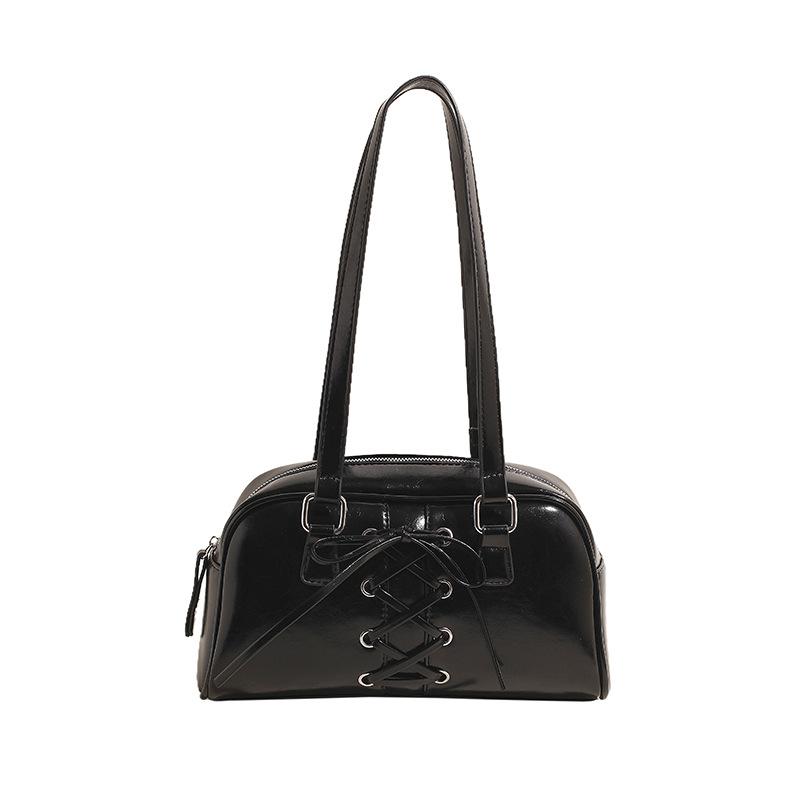 

Сумка на плечо ручной работы с бантом для женщин, осень-зима, новая большая вместительная сумка из искусственной кожи, однотонная дорожная сумка