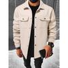 New Style Men's Turn-down Collar Jacket, Loose-fitting Casual Corduroy Work Jacket for Men