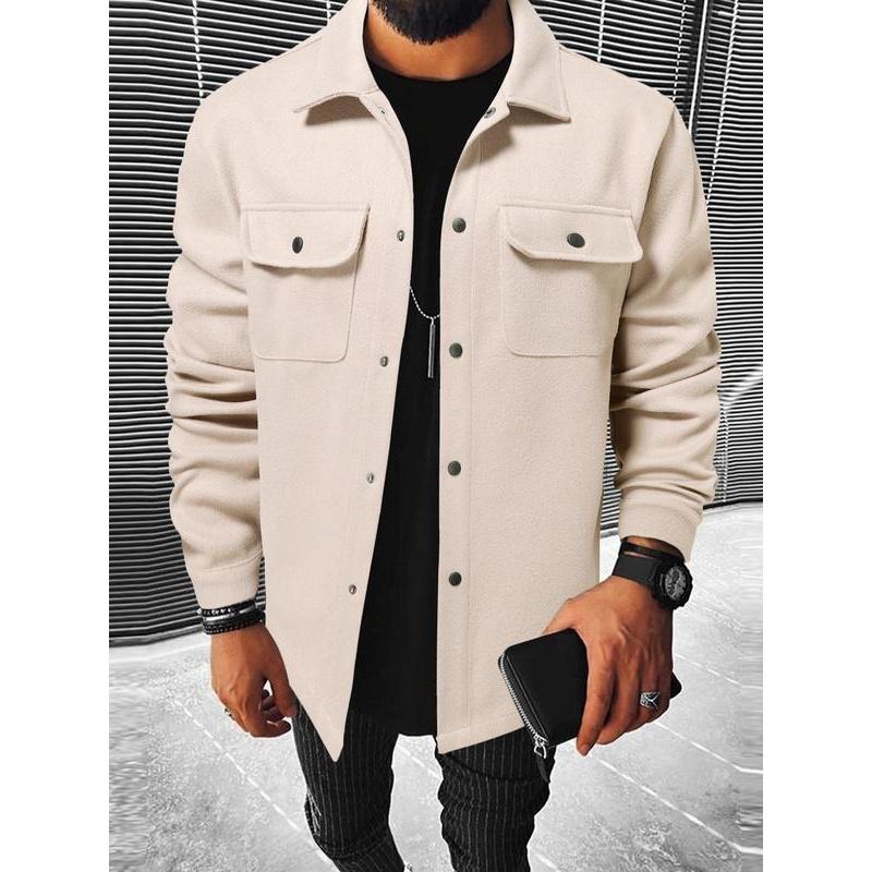 New Style Men's Turn-down Collar Jacket, Loose-fitting Casual Corduroy Work Jacket for Men