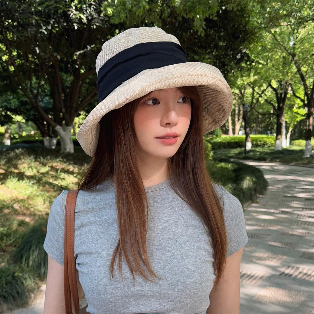 Traditional Wide Brim Sun Hat For Women With Breathable Linen Fabric And Adjustable Fit For Outdoor Sun Protection