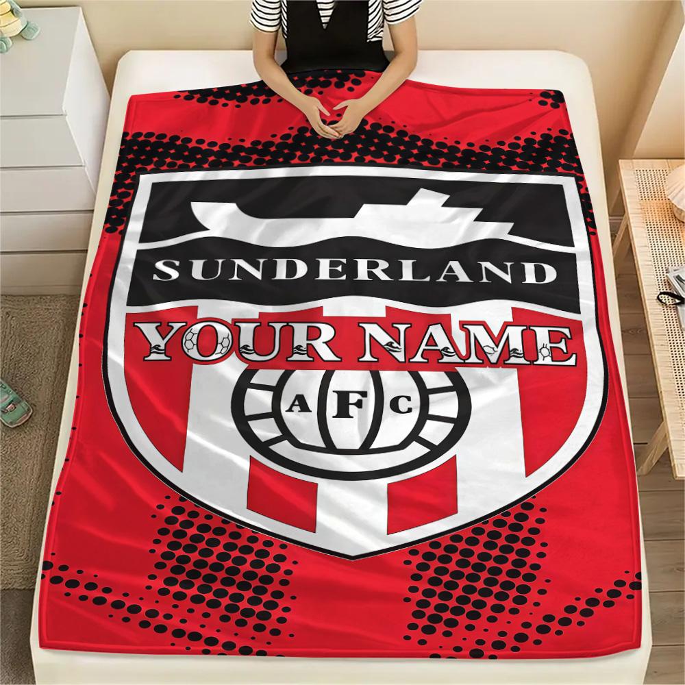 1 STUKS Sunderland Association Football Club Gepersonaliseerd Patroon Flanellen Deken Geschikt Voor Alle Seizoenen voor Huisdecoratie Warmte en Comfort Cadeaus Vakantie