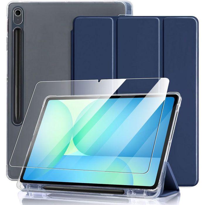 Coque + Verre Trempé - BOOLING - Samsung Galaxy Tab S9 - Antichoc - Emplacement Stylet - Bleu Marine