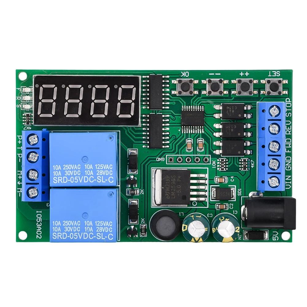 For Motor Forward Reverse Controller Relay Module for DC 5-24V For Motors with Adjustable Delay 0.1s-9999min and 3 Input Ports