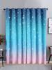 Gradual Change Landscape Chinese Curtains Sunshade Bedroom Curtains 3D Digital Printing Blackout Curtains