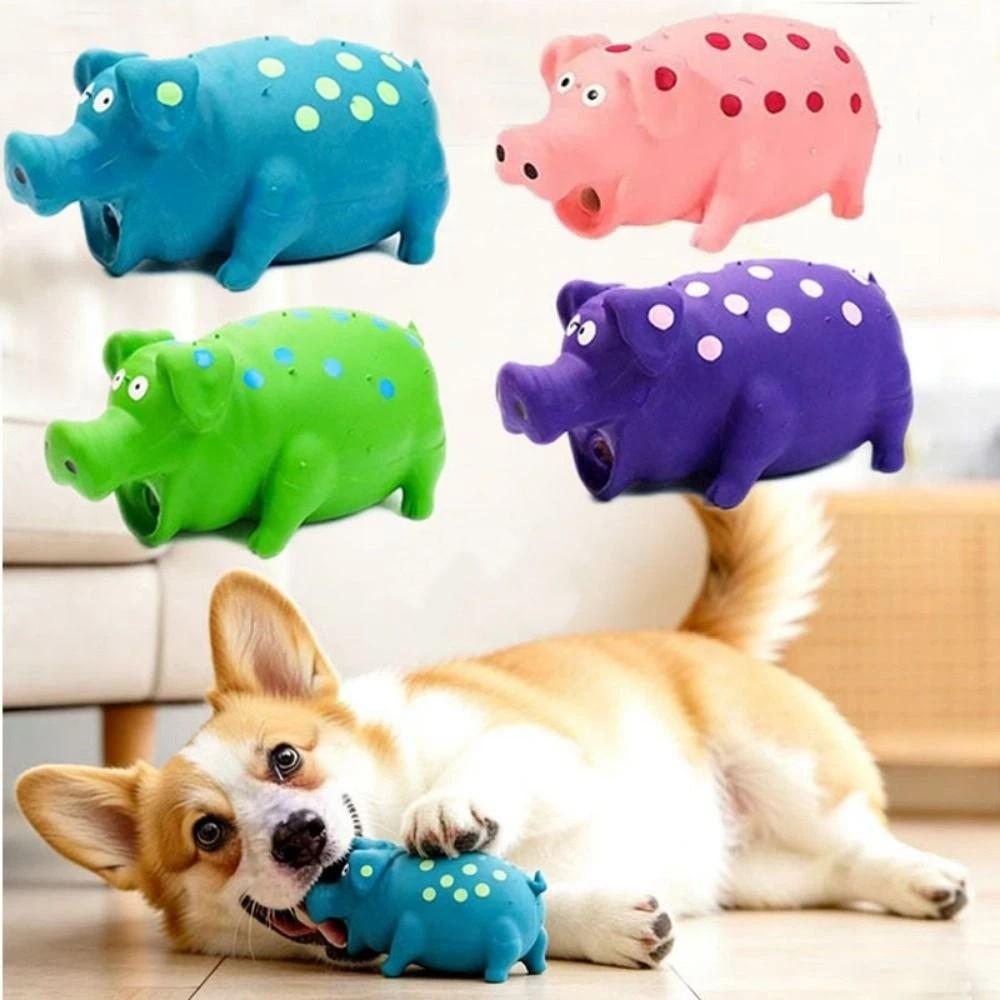 Latex Dog Squeaky Toy Soft Spotted Pig Dog Toy Eco-Friendly Squeaky Pig Dog Toy Pets Playing