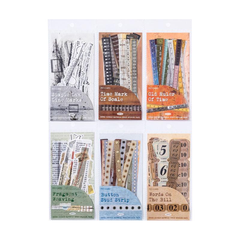 Mò Mò Retro Double Material Timeline Sticker Pack for DIY Journal Decoration