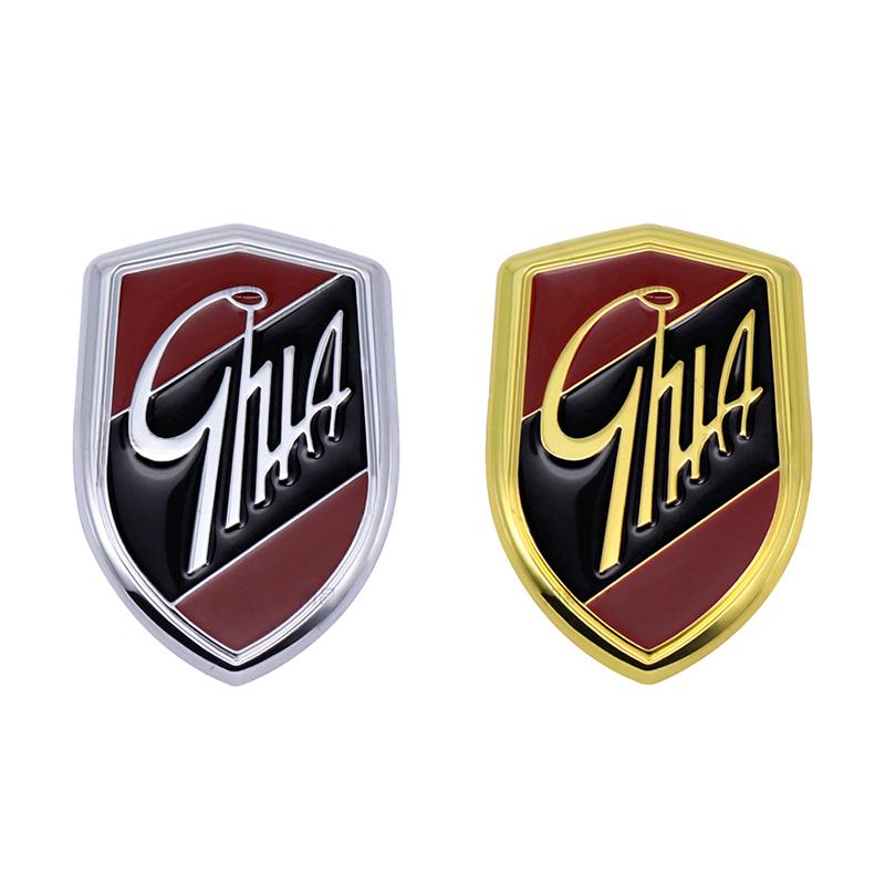 OKM20 Metal GHIA Emblems Side Shield Logo Rear Trunk Stickers for Ford Hatchback Fiesta Escort Mondeo Taurus Ecosport Kuga Edge Focus