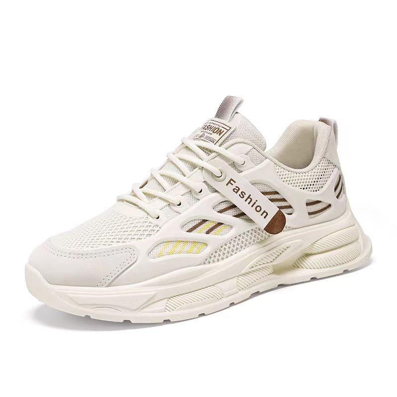 Scarpe da uomo nuove casual traspiranti in rete scarpe sportive versatili nere casual papà scarpe alla moda 2025 suola spessa