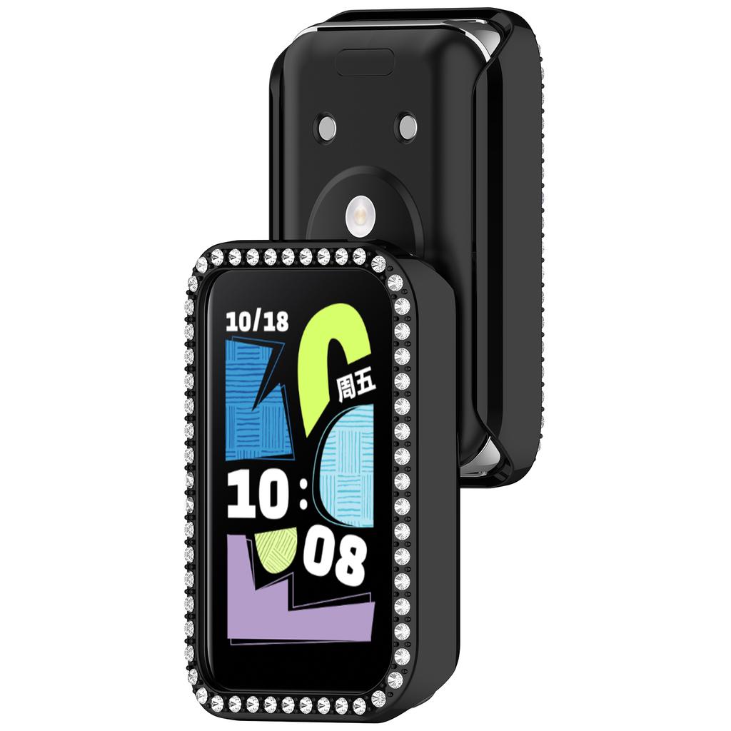 For Honor Band 10 Watch Case Rhinestone Decor Hollow Electroplating PC Watch Cover