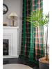Green Lattice Splicing Dyed American Curtains Bay Window Curtains Semi-blackout for Living Room Bedroom Bay Window Dining Room or Kitchen Bar