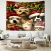 Christmas-Dog Print Tapestry, Backdrop, Easy Setup, Ideal for Bedroom, Office & Living Room, with Aesthetic Wall Hanging Decor.