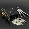 Aluminum Alloy Sliding Door Hook Lock Stealth Mortise Lock for Wooden Door Framed Glass Door Cross Key Hardware Accessories