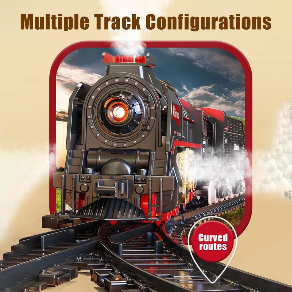 Electric RC Train Model, Train Model With Carriage And Long Track, Quality Gifts And Table Decoration For Teenagers And Adults