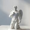 3D Printed Winged Angel Statue, Kneeling Greek Myth Sculpture with Muscle, Matte White Art Ornament for Home Office Decor, Collectible