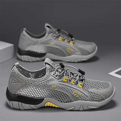 Men's Shoes 2025 Summer Breathable Mesh Outdoor Non-slip Light Walking Casual Trekking Hiking Sneakers Male Beach Wading Shoes