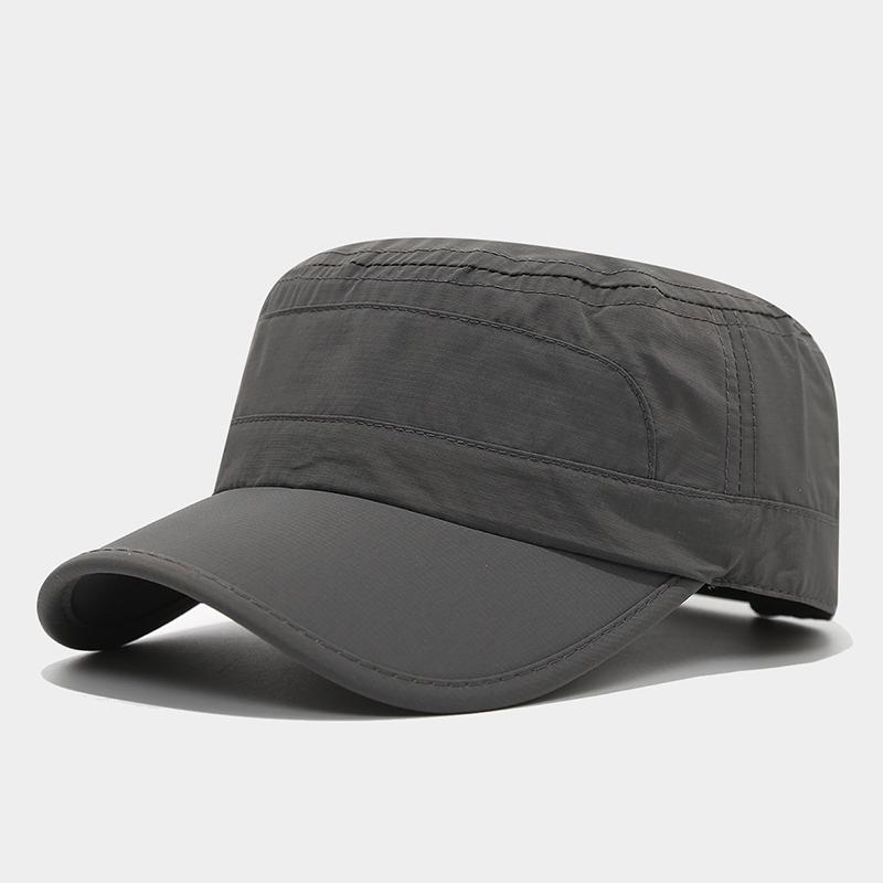 Ny sommar Herr SnabbTorkande Platt Topp Keps Utomhus Solskyddshatt Justerbar Casual Kepsar för Vandring Löpning