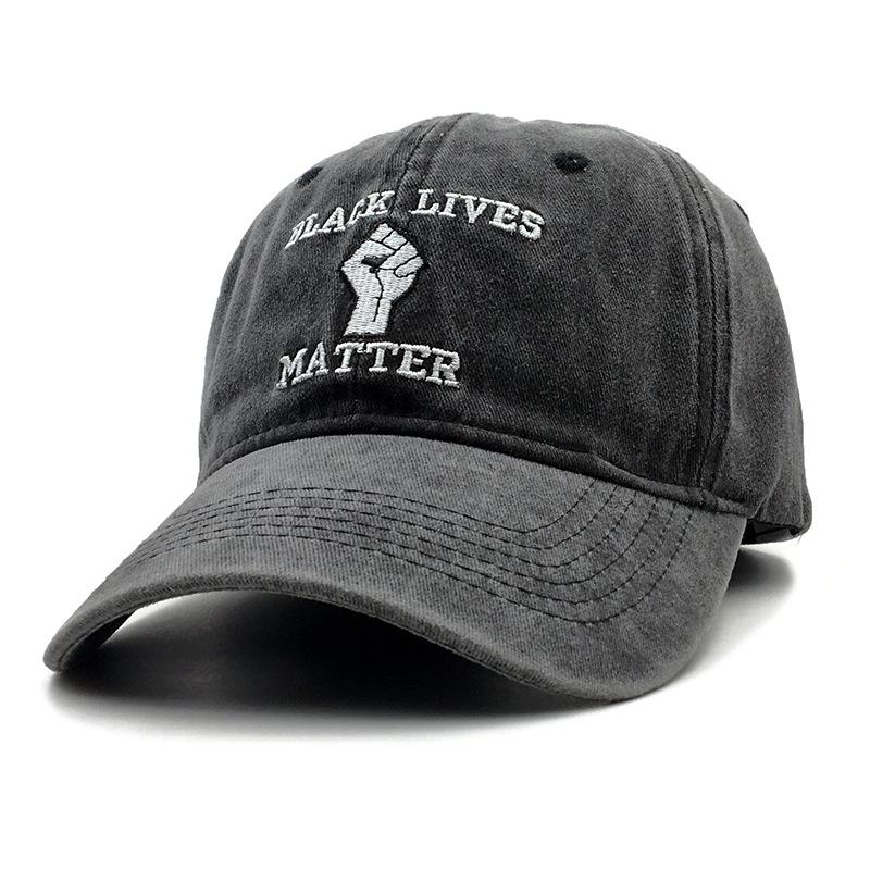 Outdoor Cap Cotton Washed Black Lives Matter Embroidered Baseball Cap Adjustable