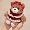 Stuffed Bear Plush Toy 3 Styles Brown Bear Cowboy Hat Red Bow Blue Hat Soft Plush Desk Ornament Home Office Room Decor Gift