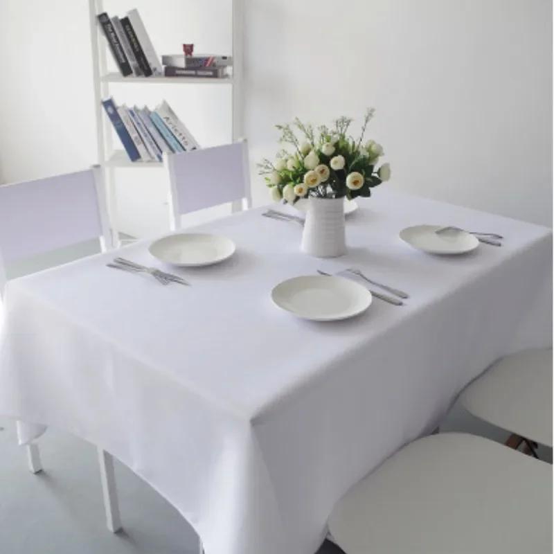 Custom white tablecloth home dinner party oversized table cover wedding banquet outdoor party cover hotel decoration tablecloths